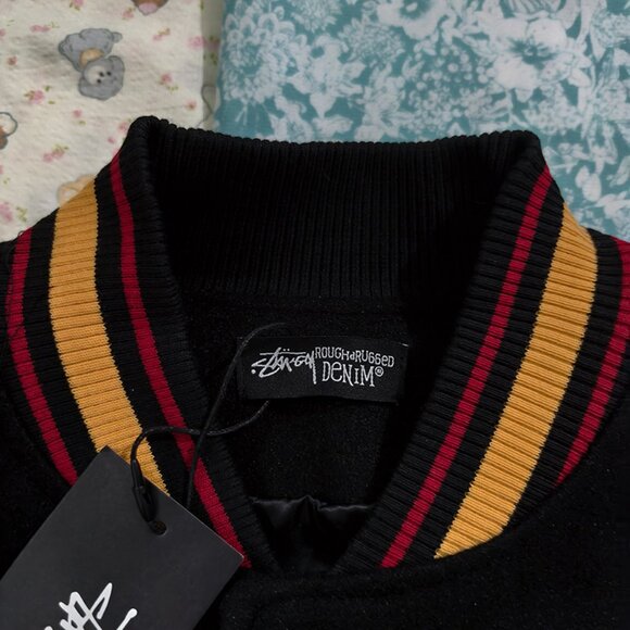 Stussy Black Baseball Jacket - Picture 7 of 14